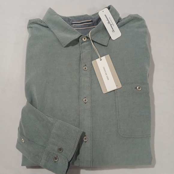 Tommy Bahama Shirt XXL Coastline Cord NWT Long Sleeve Corduroy Button-Up Fern